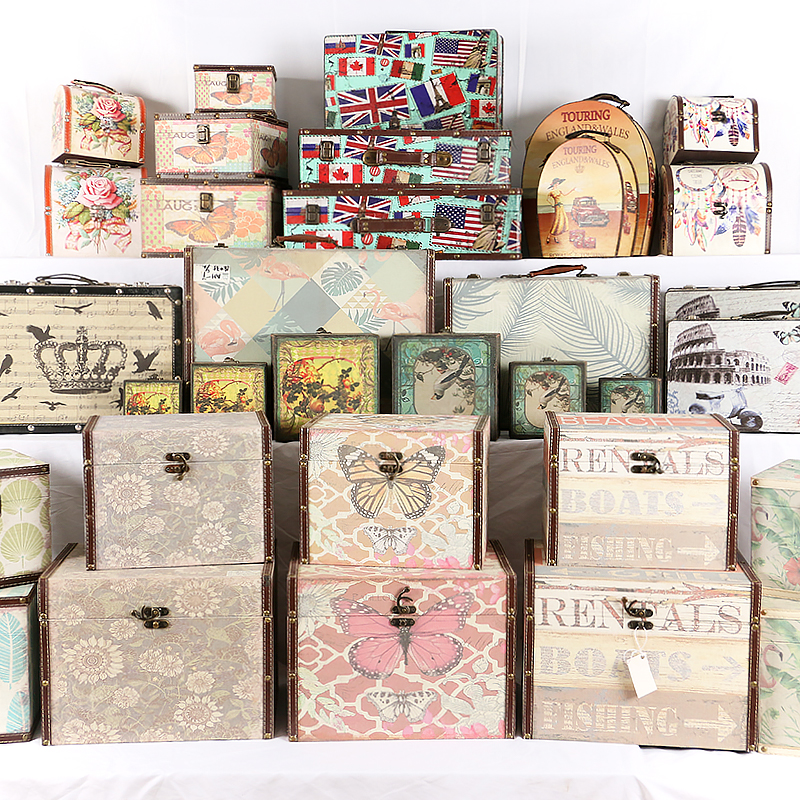 American retro first decorated box Home Accessories Containing Makeup Table Decoration Hem Room Indoor Creative Storage Buttoned box