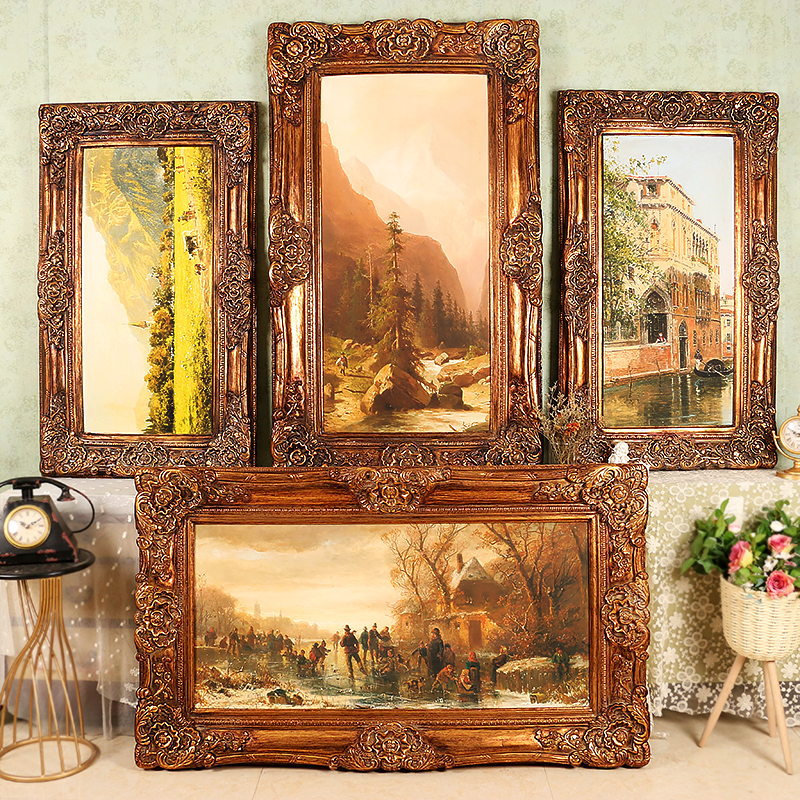 Eurostyle Vintage Reliefs Decoration Painting Hotel Xuanguan Guest House Restaurant Hallway Spray Painting Emulation with box Oil Painting-Taobao