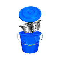 沥水泔漏滤余厨干湿分离过滤盆手提厨房菜垃圾桶盆滤网剩水商用
