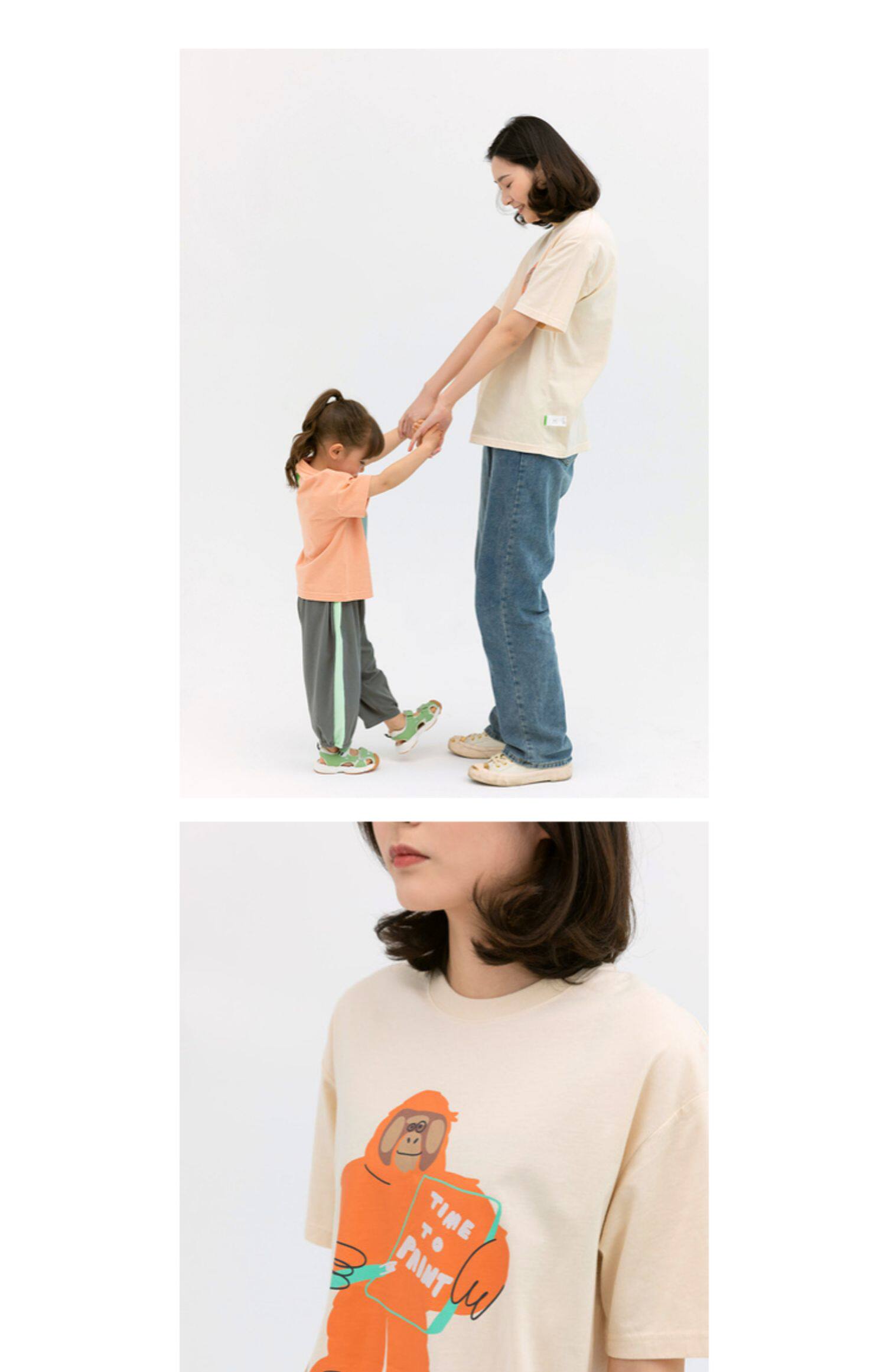 Совместное имя детской одежды папа лезет& красный гора зоопарк отцовство Футболка лето ребенок семья из троих хлопок      