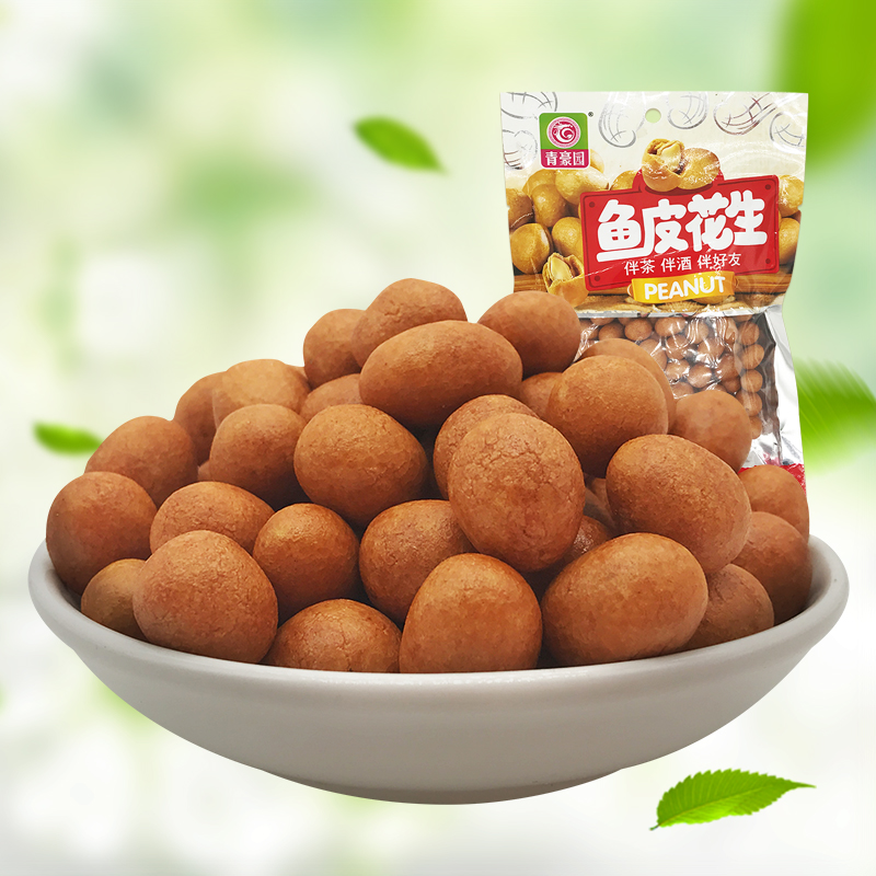 Fish skin peanut rice Old-fashioned crispy fish skin bean nuts fried goods after 80s nostalgic food snacks bagged 128g