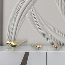 Nordic modern luxury simple living room porch bookshelf resin plating bird soft decoration creative wine cabinet ornaments