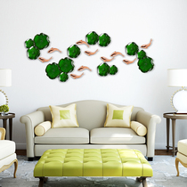 Modern Chinese wall decoration wall decoration creative decoration home three-dimensional wall sticker carp lotus leaf TV background wall