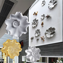 Resin Lotus home creative wall decoration Wall Wall wall hanging living room bedroom TV background Three-dimensional wall decoration
