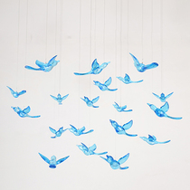 Factory direct acrylic bird aerial hanging decoration project ceiling decoration 4s shop changing season beauty Chen hanging ornaments