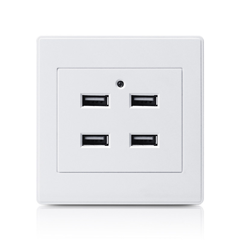 Type 86 dark four holes 36V Volt low voltage USB when socket panel workplace dormitory mobile phone charging USB socket