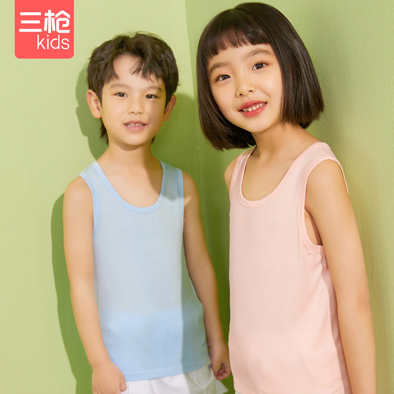 Three-shot children's vest Modal summer thin men's and women's suspenders