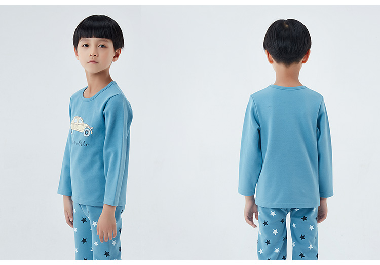 Bộ đồ ngủ trẻ em ba súng nữ đồ lót nhiệt đặt thun bốn mùa học sinh trai áo len dày shop đồ trẻ em
