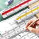 Triangular Scale Ruler, Large Scale Triangular Ruler for Drawing, Interior Architectural Drafting, Enlarged Scale Ruler, Parallel Ruler for Clothing