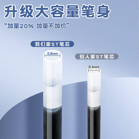 St Retractable Black Pen Refill, Large Capacity, Black Gel Pen Refill, 0.5mm Quick-Drying Pen Refill for Writing Exercises