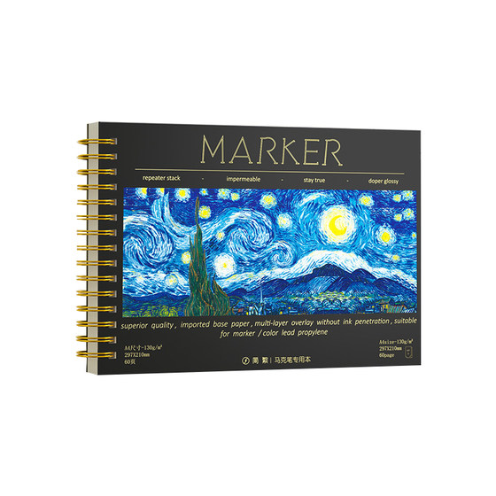 Marker Pen Drawing Book A4 Sketchbook Thickened Drawing Notebook Anime Marker Paper Acrylic Pen Hand-Drawn