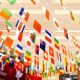 Flags of the World, No. 7 and No. 8 Hanging Flags, Foreign String Hanging Flags, Bar Sports Lottery Mall Five-Star Red Flag Decorative Flags