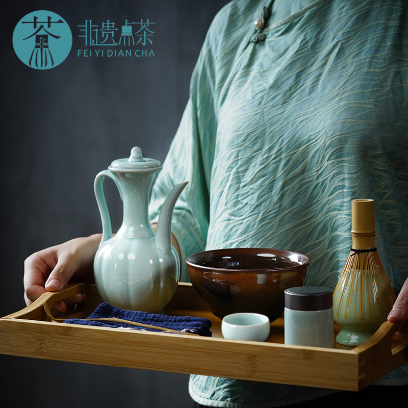 Song Dynasty Tea Ceremony Set with Tea Powder, Jianzhan Whisk, Menghualu Tea Ceremony, Includes Tea Powder, Imitation Song Dynasty Tea Ceremony Set