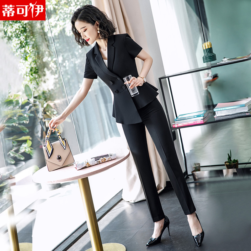 Work Suit Women Suit Fashion 2020 Summer New Short Sleeves Suit Ladies Suit Positive Dress Lady Suits