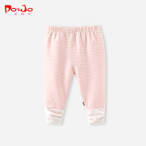 Pi Tong Qiao spring autumn boys and girls leggings children long pants outside wear casual pants baby baby warm pants