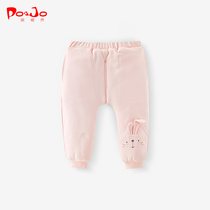 Piao Qiao winter clothes for men and women Baby pants big pp outside wearing thick baby warm pants children three-layer cotton pants