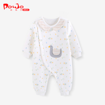 Piao Qiao autumn and winter clothes newborn baby clothes baby jumpsuit winter thick warm clothes climbing clothes girl