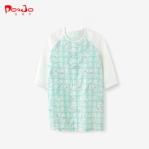 Leather Giovese baby sleepwear gauze thin baby sleeping robes young children pure cotton spring autumn season conjoined sleeping dress 1 girl 3 years old