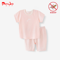 Piao Qiao short sleeve set 0 summer boys and girls clothes 1 baby children clothes 2 baby Summer Shorts 3 years old Anti Mosquito