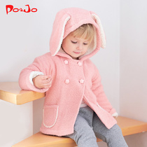 Piao Qiao baby coat autumn and winter clothes foreign childrens coat Super Cute Cute plus velvet warm men and women baby clothes