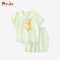 Leather Joe Short Sleeve Suit 0 Summer Girls Clothes 1 Baby Clothes 2 Baby Summer Clothes Shorts 3 Year Old Summer