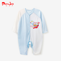 Piao Qiao autumn baby clothes jumpsuit male baby bamboo fiber pajamas newborn Ha clothes baby climbing clothes