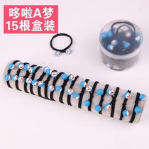 Blue fat hair circle Doraemon head rope simple net red cute holster tie hair girl rubber band hair rope