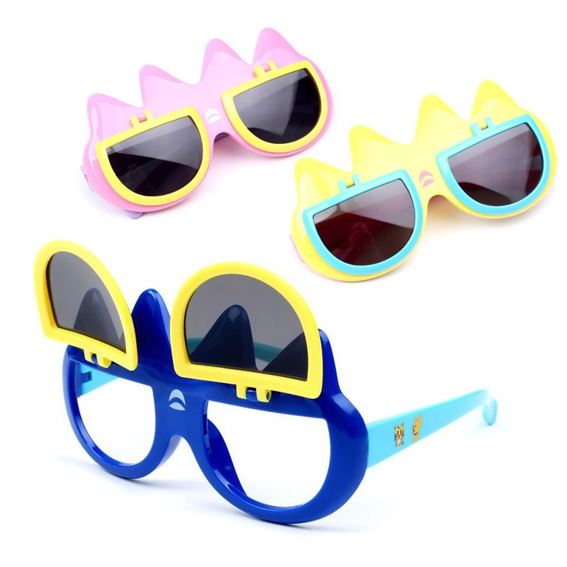 Children's Sunglasses, Anti-Uv, Polarized Sunglasses for Boys and Girls, Cute and Trendy Baby Flip-Up Robot Glasses