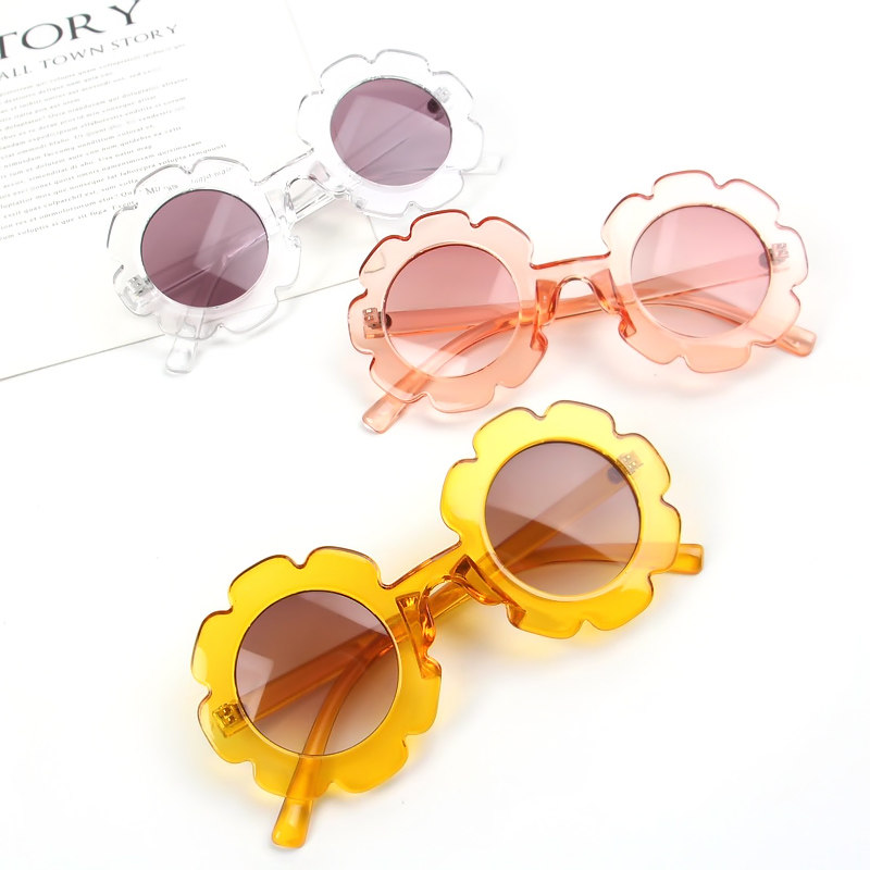 Small frescoed children sunglasses anti UV baby sunglasses Han version small flowers Children cute with styling glasses