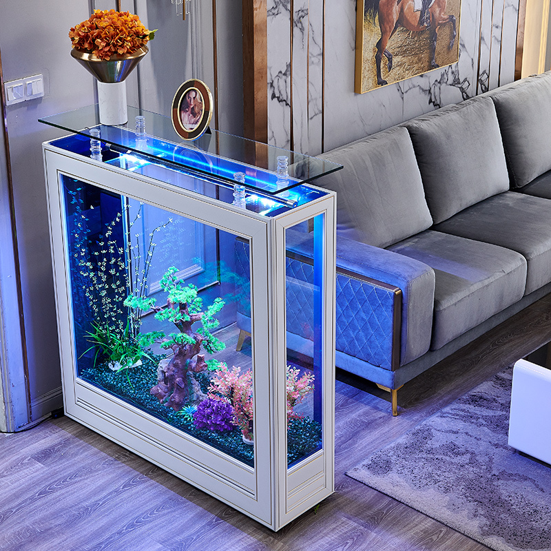 Light Luxury Fish Tank for Living Room, Medium to Large Size, Ultra-Clear Glass, Floor-Standing Ecological Aquarium, Partition Screen, 2026 New Model