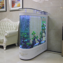 European-style bullet goldfish tank living room household partition porch landing ecological water-free glass aquarium customized