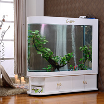 Bullet fish tank living room home screen large and medium glass ecological water free goldfish tank aquarium customized