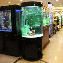 Fish tank living room household creative cylindrical large and medium-sized ecological water-free glass goldfish tank aquarium customized