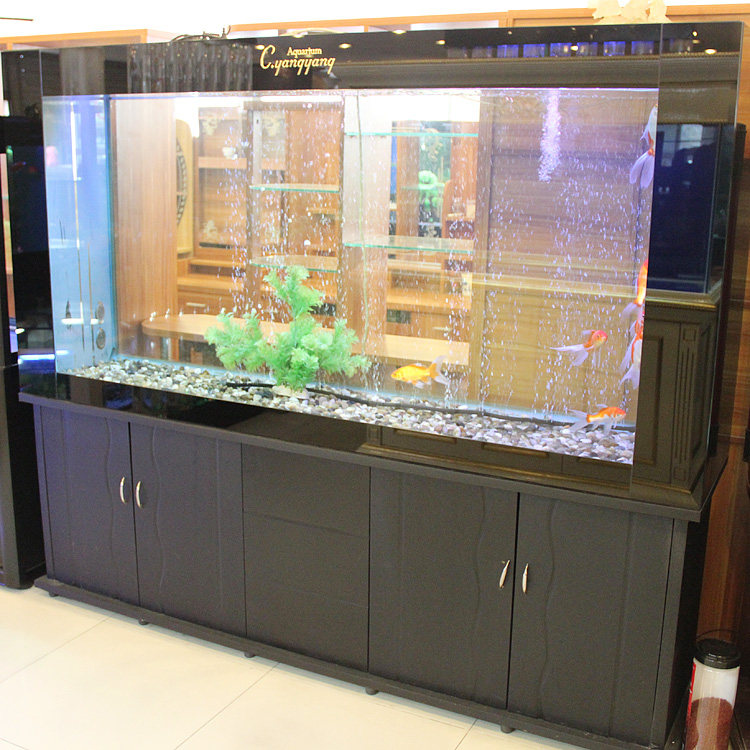 Fish tank Living room Home Office Large and medium-sized eco-free water swapped water rectangular glass gold fish tank aquarium set to be made