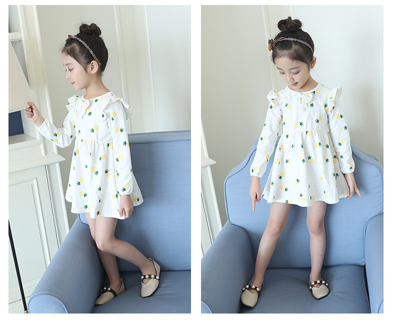 Váy bé gái mùa thu 2018 mới nữ dài tay trẻ em công chúa bé bông cotton mùa xuân và mùa thu Hàn Quốc váy đầm trẻ em 13 tuổi