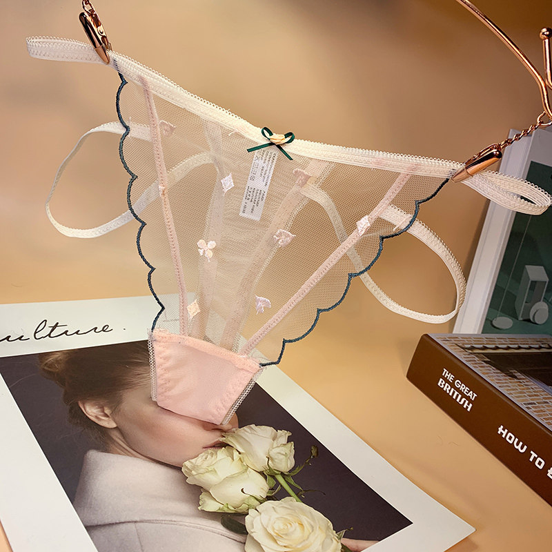 Japanese lace panties feminine low waist comfortable breathable mesh cotton bottom crotch girl temptation thong