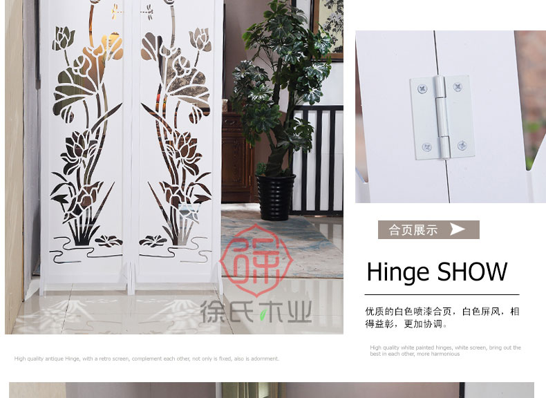 Vách ngăn hiên gấp màn hình phòng khách thời trang đơn giản hiện đại chạm khắc rỗng gấp phòng khách văn phòng hoa sen - Màn hình / Cửa sổ bức bình phong đẹp