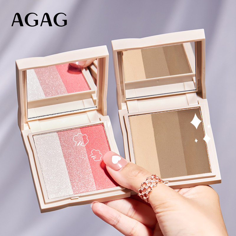 AGAG Egyptian Ambience Asymptotic tricolour high light repair integrated disc blush shaded disc nose film Cosmetic Powder