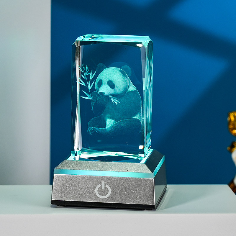 国宝パンダクリスタル内彫り工芸品家庭用クリスタル動物装飾品イベント観光土産メーカー卸売