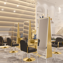 Net red barber shop mirror Hair salon mirror table Hair salon special lamp floor-to-ceiling hair mirror Hair cut double-sided mirror tide