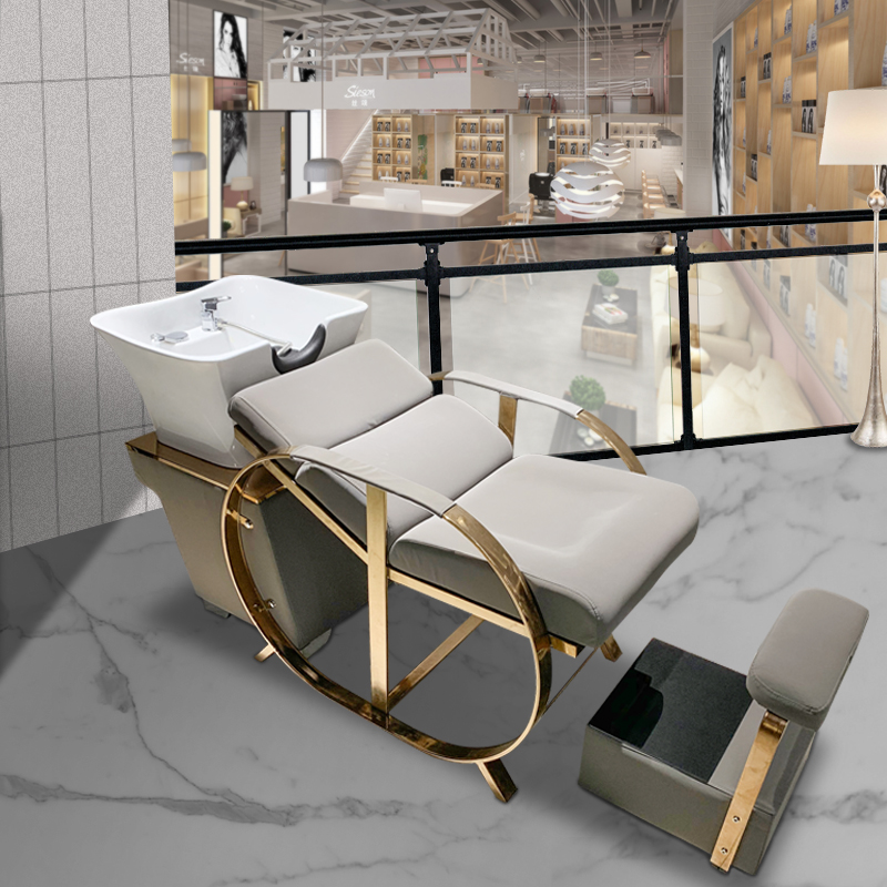 Barber shop flush bed hair wash bed hair salon special hair salon hair wash bed semi-lying high-end manufacturers direct sales