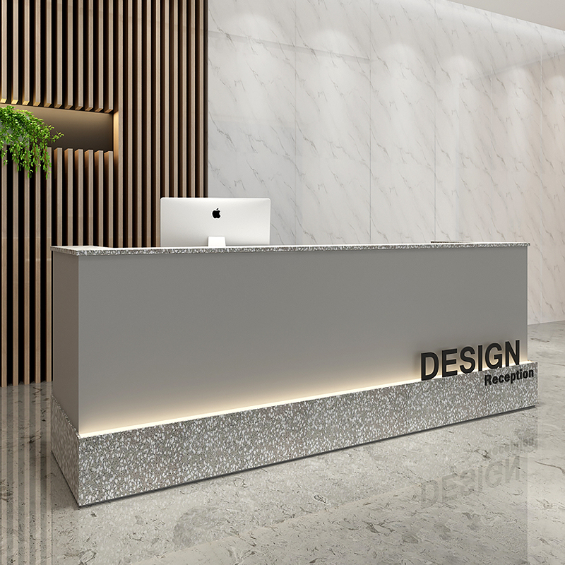 The cashier counter of the store creative beauty salon bar modern simple Nordic hair salon reception desk with light counter