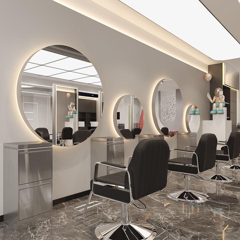 The new net red barber shop hair salon mirror single-sided hair salon special round mirror can be hung wall cut mirror tide
