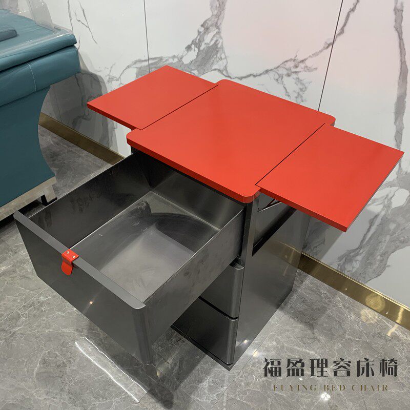 New Stainless Steel Mesh Red Tool Cabinet Brief Hairdressers Online Red Hair Salon Special Tool Cabinet Beauty Salon Storage Cabinet