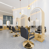 Upscale salon stage landing with light hair perm mirror barber shop net red hair salon dedicated single-sided double-sided