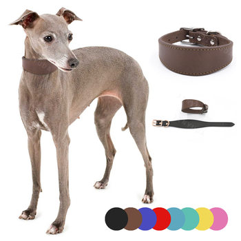 Cross-Border Full-Grain Cowhide Widened Fine Leather Dog Collar Pet Collar Dog Anti-Strangle Greyhound Leather Neck Collar