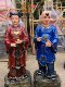Lucky Dragon Girl Buddha Statue, Boy and Girl, Golden Boy and Jade Girl Taoist Resin Fiberglass Cast Copper Ornament