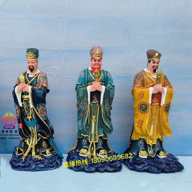 24 Heavenly Gods Statues, Guardian Deities, 24 Heavenly Buddhas, Resin, Fiberglass, Raw Paint, Copper Sculpture Ornaments