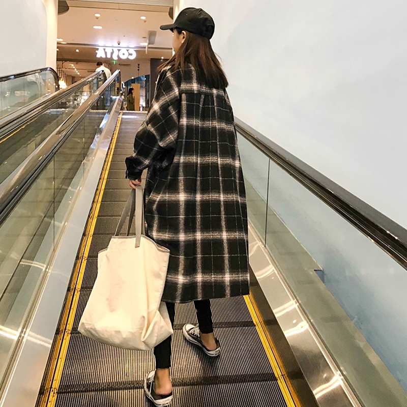 Mid-Length Plaid Shirt for Women, New Spring and Autumn Fashion ins Style, Versatile Shirt, Plus Size Women's Loose Jacket