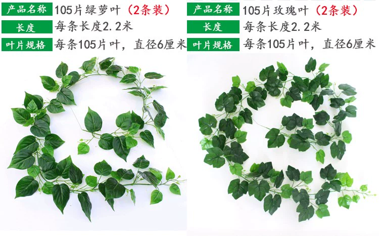 Hoa giả mây xanh lá mô phỏng wisteria hoa giả lá nhựa cây nho trong nhà trang trí trần cây nho cây xanh - Hoa nhân tạo / Cây / Trái cây